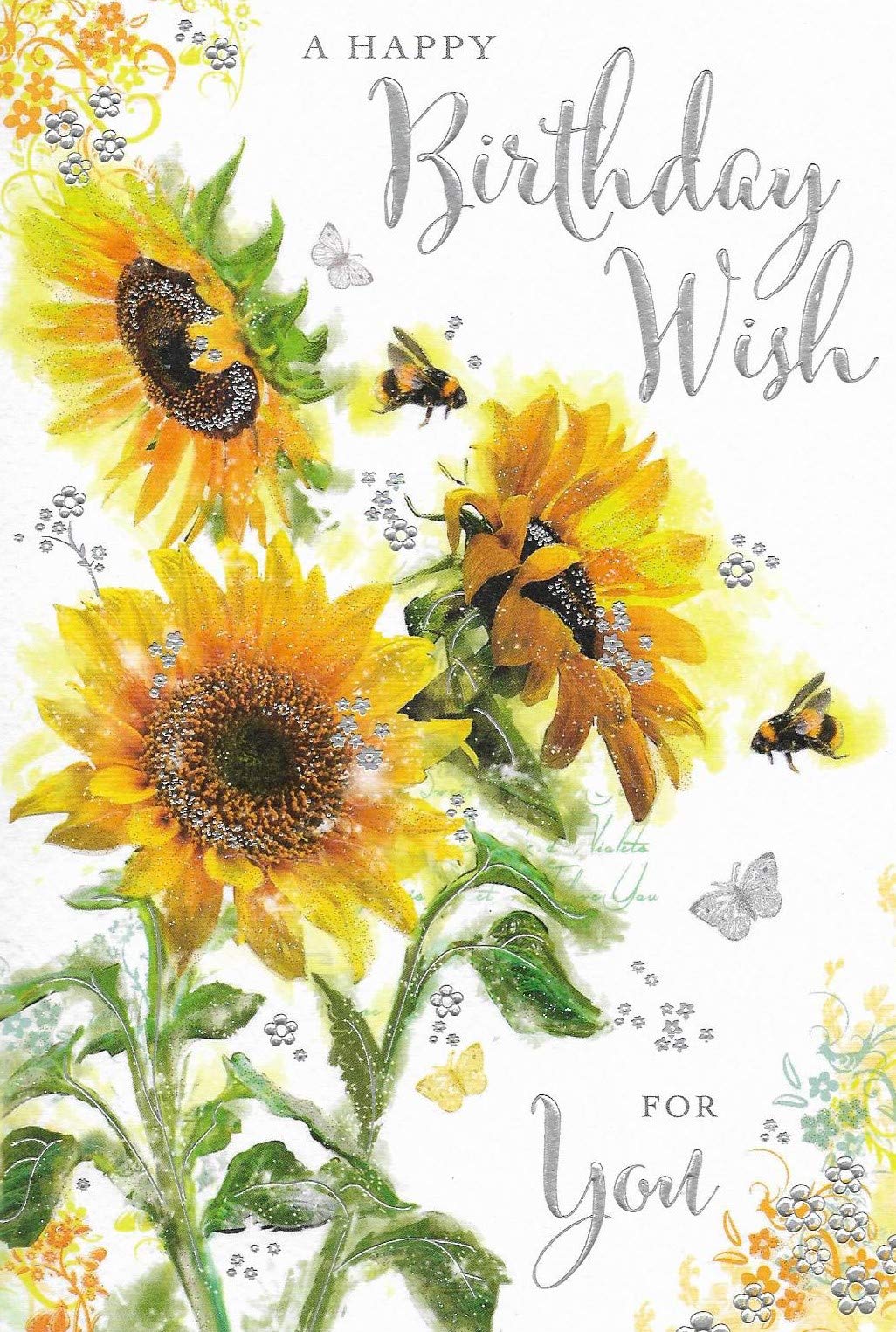 Birthday Card - Female - Sunflowers and Bees