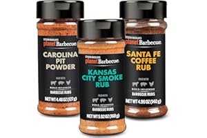 STEVEN RAICHLEN'S PROJECT SMOKE Steven Raichlen's Planet Barbecue Gourmet BBQ Rubs & Spices Gift Set 3 Pack- Grill Seasonings with USA Influenced Flavors- Great Grilling Gift for Men