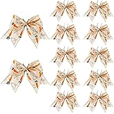 Meseey 12 Pcs 6 Inch Easter Burlap Bows Bunny & Carrot Spring Decorations Bow for Gift Wrapping, Tree Topper, Front Door, Party & Home Decorations