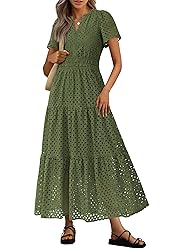 PRETTYGARDEN Womens 2025 Summer Maxi Dress Short