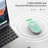 TECKNET 2.4G Wireless Mouse 4800 DPI 6 Gradients Ergonomic Green view 4