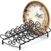 Simple Houseware Vertical Plate Stand Holder Dish Rack Elegant Design | Dinnerware Organizer, 6-Compartments