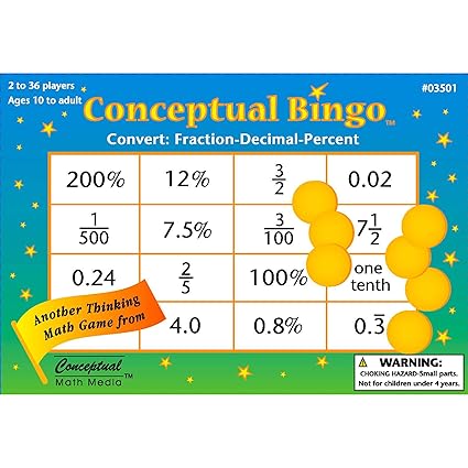 Conceptual Bingo // Convert: Fraction-Decimal-Percent
