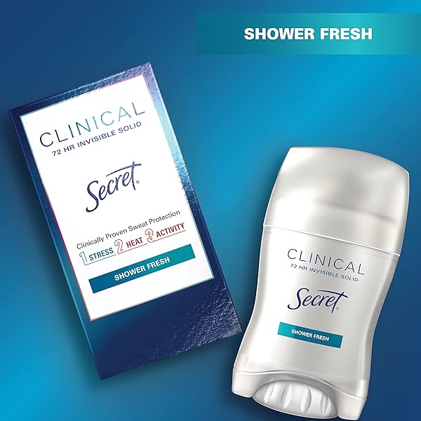 SECRET CLINICAL STRENGTH INVISIBLE SOLID ANTIPERSPIRANT AND DEODORANT FOR WOMEN, SHOWER FRESH, 1.6 OZ – PACK OF 3