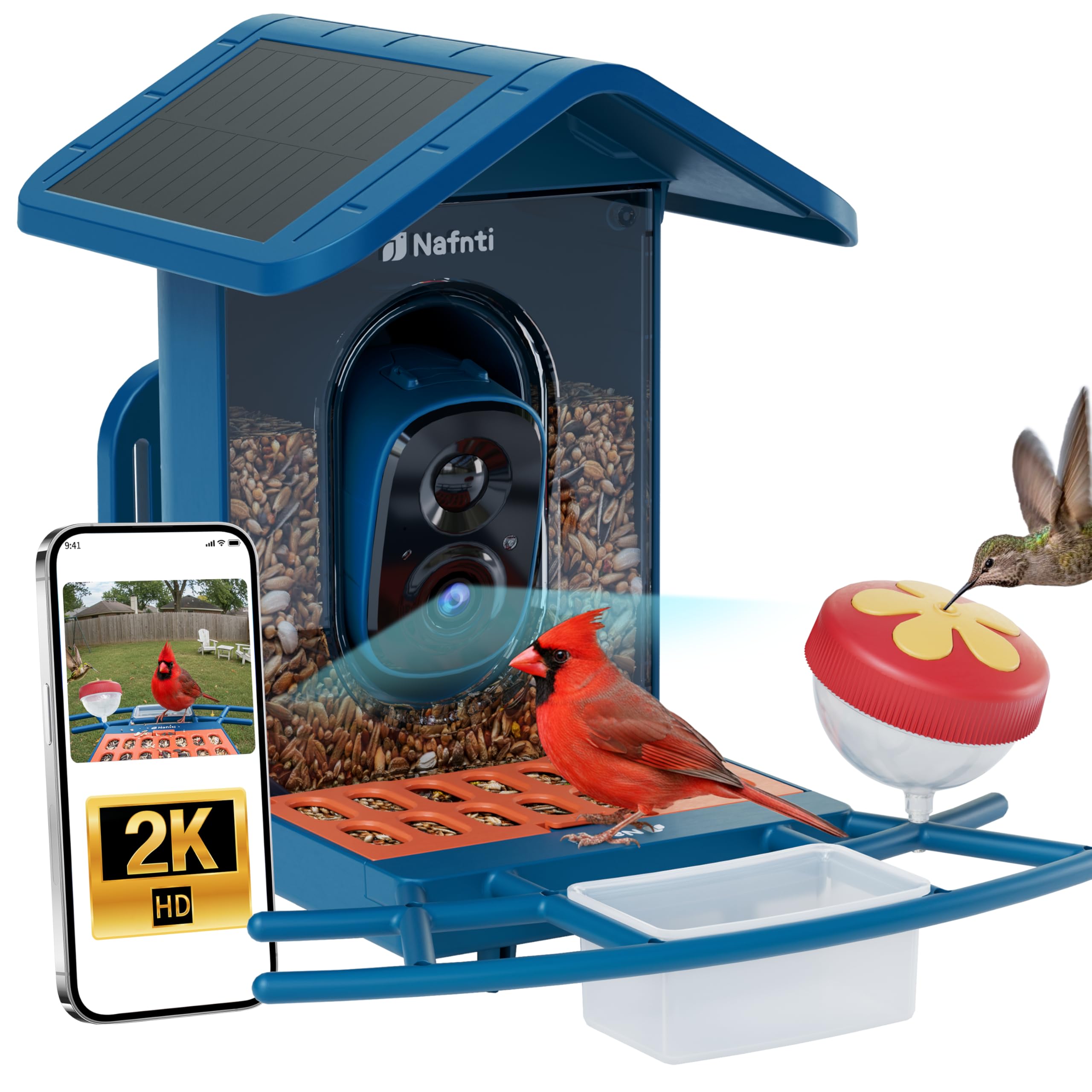 Photo 1 of ***STYLE MAY DIFFER*** Smart Bird Feeder with Camera Solar Powered, 5GHz/2.4GHz, 2K HD Live View, AI Bird Species Identify, Instant Arrival Alerts, Weatherproof Outdoor Bird Feeder Camera, Best for Bird Lovers