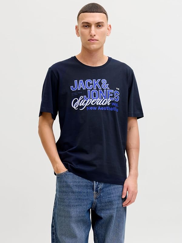 T-shirt Jjelogo SS O-Neck 2 Col SS26 Sn, Azul-Marinho, M — foto 2 de 6