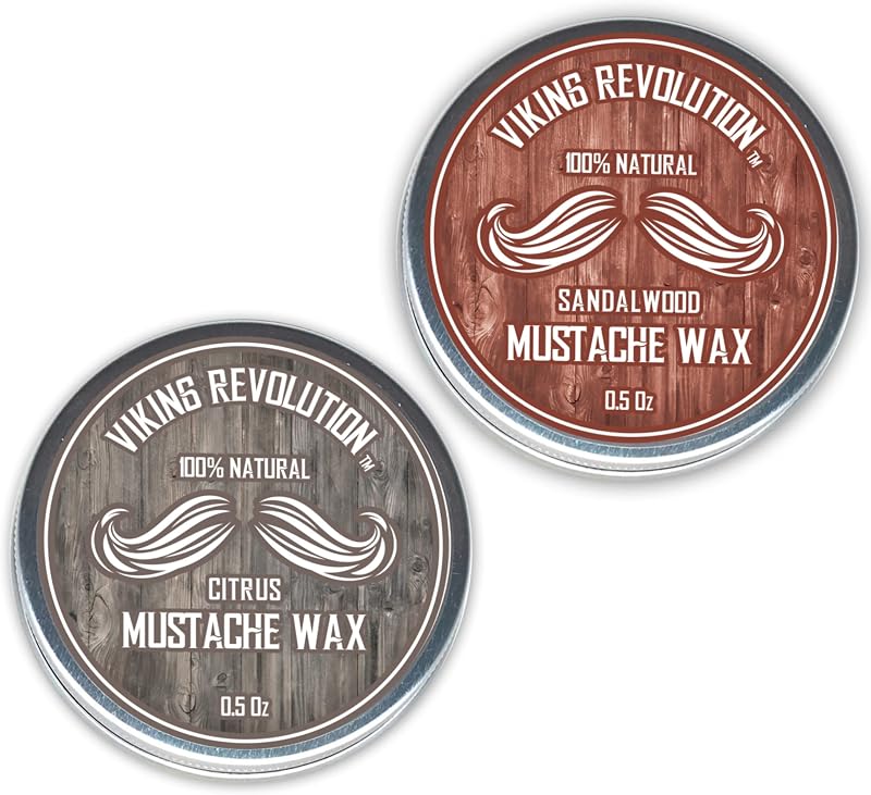 Viking Revolution Mustache Wax 2 Pack Citrus & Sandalwood Strong Hold
