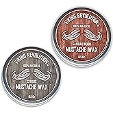 Viking Revolution Mustache Wax - Citrus &amp; Sandalwood - 2 Pack | Strong Hold Formula - Helps Train, Tame &amp; Style Facial Hair - For Beards &amp; Mustaches - 2 Scent Variety