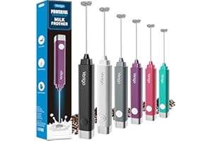 Venigo Handheld Milk Frother, Battery Operated Electric Foam Maker for Drink Mixer, Perfect for Bulletproof Coffee, Matcha, Cappuccino And Hot Chocolate (Purple)