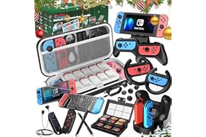 HEYSTOP Switch Accessories Bundle 27 in 1 Compatible with Nintendo Switch, Accessories Kit with Carrying Case, Screen Protect