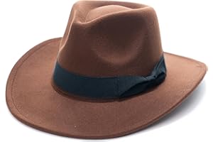 ComfyCamper Brown Fedora Hat – Adult and Teens Classic Mens Cowboy Costume Accessories Safari Jungle Explorer Archeologist