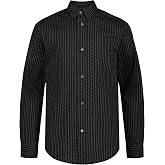 Calvin Klein Boys' Long Sleeve Patterned Dress Shirt, Button-Down Style with Cuffs &amp; Shirttail Hem