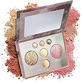 K'APEINE All in One Baked Makeup Palette, Dark Brown Eyeshadow, Blush Highlighter & Bronzer Face Kit Neutral Baked Powder Palette Hign Pigment Full Face Makeup Set Women (7colors)