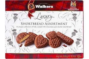 WALKERS Walker's Shortbread Assorted Chocolate Shortbread, Luxury Holiday Treat, 8.1 Oz Box