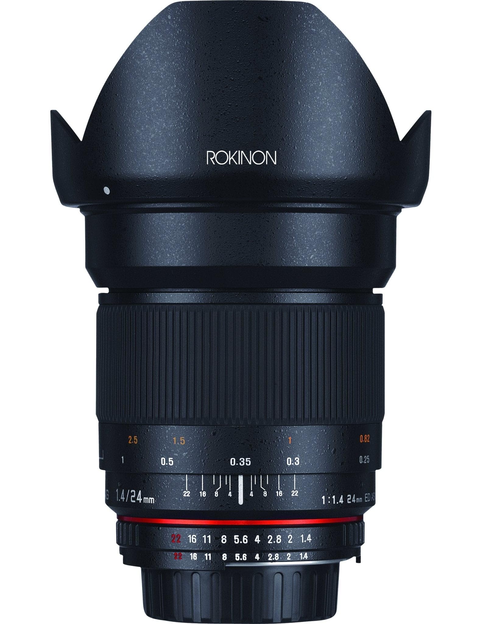 Rokinon Lente gran angular F1.4 ED AS IF UMC de 24 mm para cámaras digitales con montura Olympus y Panasonic Micro 4/3 (MFT) (RK24M-MFT)