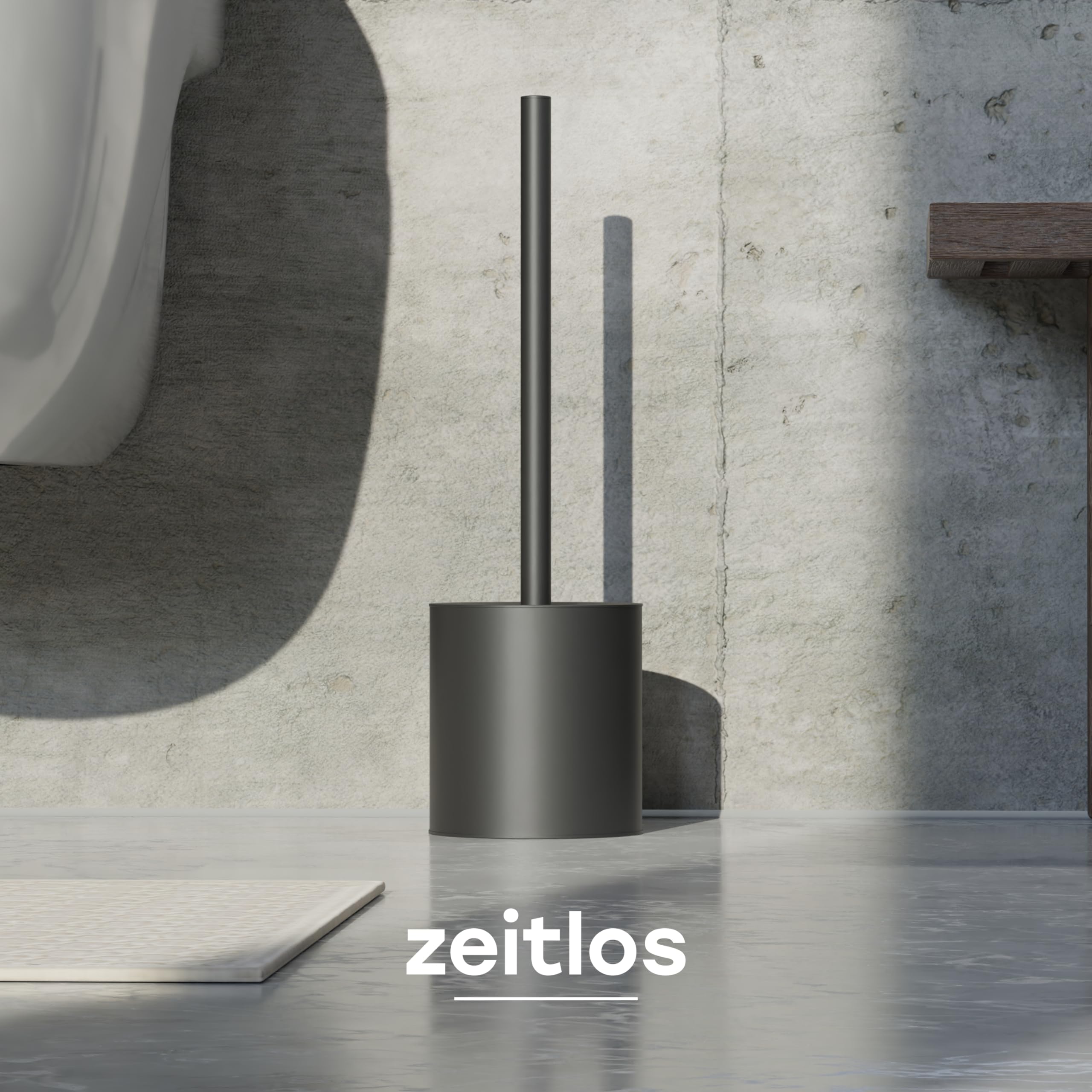 SAVEGA - Klobürste Silikon Edelstahl - Antibakterielle Toilettenbürste mit stilvollem WC Bürstenhalter - Design WC Bürste Silikon mit Spritzschutz - Klobesen - Toilet Brush (Schwarz) 2