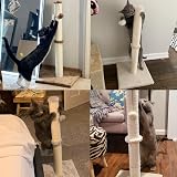 Dimaka 29 Inch Tall Cat Scratching Post Sisal Rope Plush Brown view 7