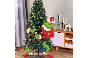 MAXDUCK Funny Christmas Decorations for Tree - 4pcs Xmas Tree Topper Gnome Christmas Tree Decorations Head Arm Leg for Christmas Tree Party Supplies Gift Home Decor