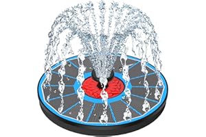 GAIZERL Solar Fountain with Red Flower - Attract Birds - Upgrade 3.5W Solar Bird Bath Fountains, Solar Powered Water Feature Fountain Pump with 7 Nozzles for Hummingbirds, Garden, Pool, and Pond