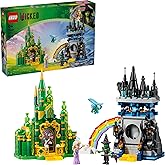 LEGO Wicked Emerald City & Kiamo Ko Castle Building Toy - Elphaba & Glinda Toy Figures, 2 Buildable Playsets, & Flying Monkey