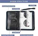 GraduatePro A5 Clipboard Folder 120 Note Paper 6-Ring Binder Waterproof Black view 3