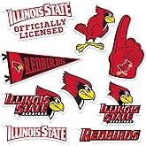 Illinois State University 8ct Vinyl Large Deluxe Stickers Variety Pack - Laptop, Water Bottle, Scrapbooking, Tablet, Skateboard, Indoor/Outdoor - Set of 8
