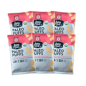 LesserEvil Grain Free Paleo Puffs, Himalayan Pink Salt, 5 Ounce, 6 Count