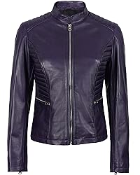 Decrum Purple Womens Leather Jacket - Leather