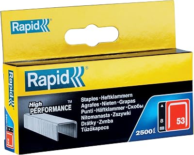 Rapid No.53 Staples 8 mm 2500 pcs galvanised assembly brass R53 MS2.1