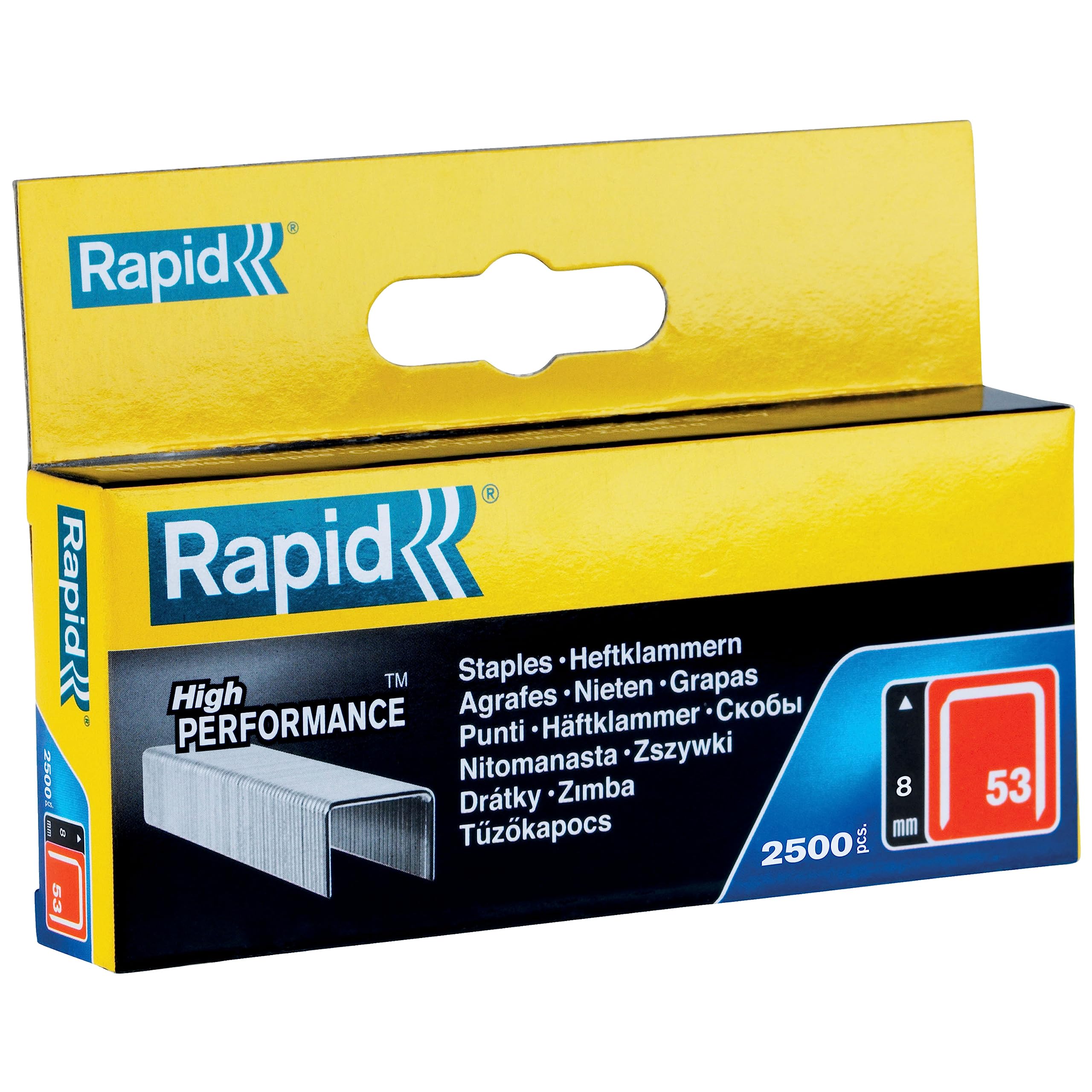 Rapid High Performance Staples, No.53, Leg Length 8 mm, 11857025 - 2500 Pieces — image 1
