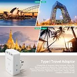 Aodeng UK to Australia 6-IN-1 Plug Adapter 2 USB Type I Shaver UK NZ AU view 7