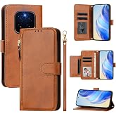 Rfvzubemok Compatible with Honor GT Pro 5G PPG-AN00 PU Leather Card Holder Wallet Flip Stand Magnetic Closure Phone Cover Brown