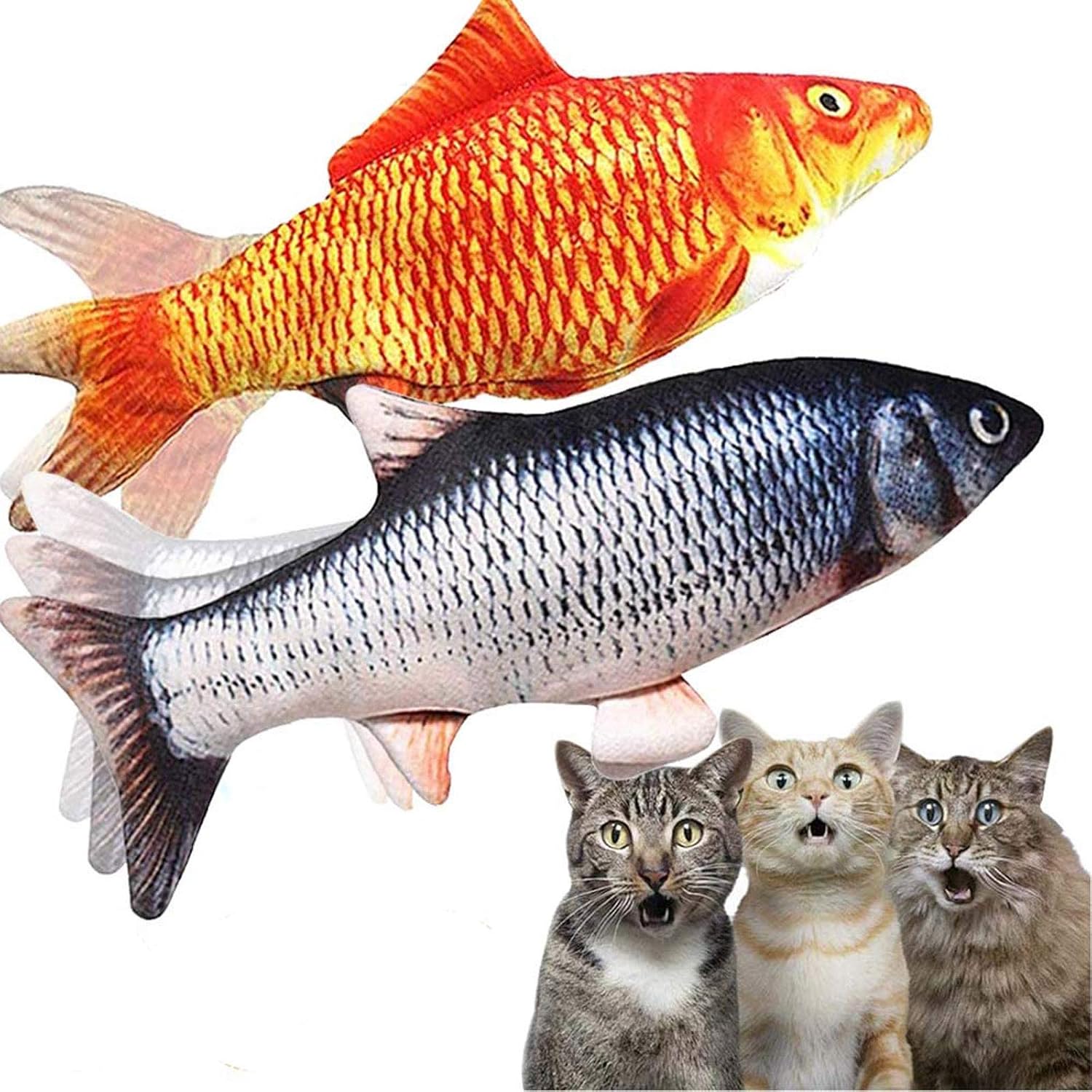 2 Pack Flopping Fish Cat Toy, Electric Moving Fish Toys