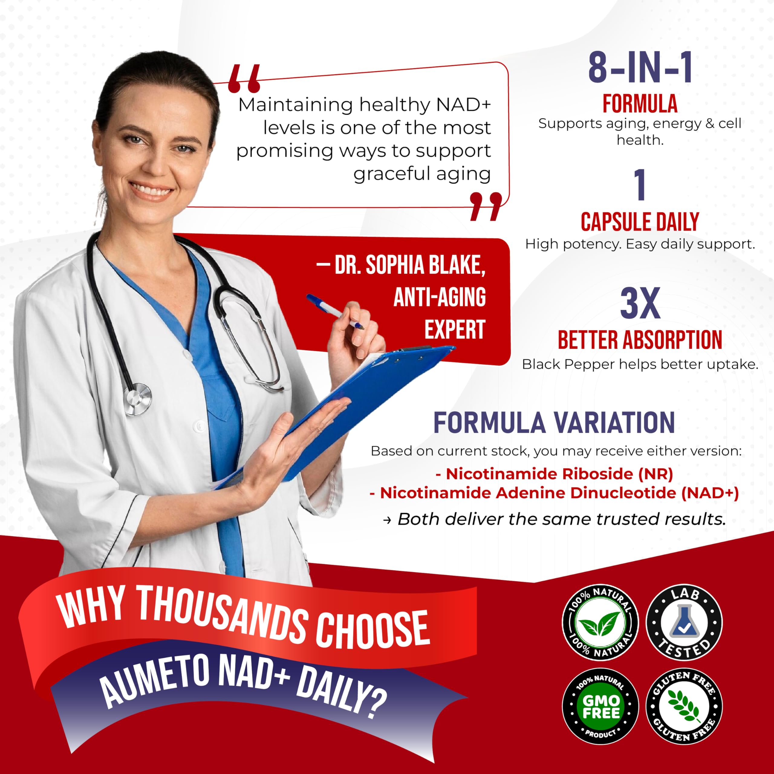 NAD+ 350mg with Trans-Resveratrol, Quercetin & Rhodiola – Cellular Energy, Healthy Aging & Heart Wellness – 90 Capsules – Non-GMO, Made in USA