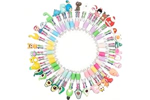 Thiravynne 36 Pack Multicolor Pen in One, 4-Color Mini Ballpoint Pens with Unique & Non-Repeating,Office, Journaling & Creati