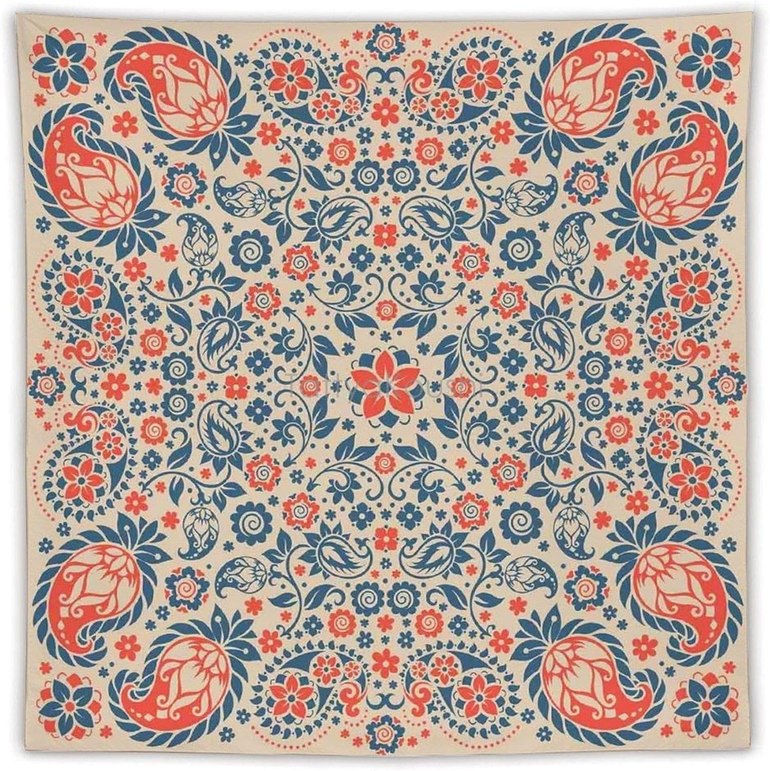 Tapestry Floral Ornate Pattern Cultural Folk Persian Middle Eastern Tapestry Wall Hanging Art Print Mural for Bedroom Living Room Dorm Home Décor, Housewarming Gifts, 60