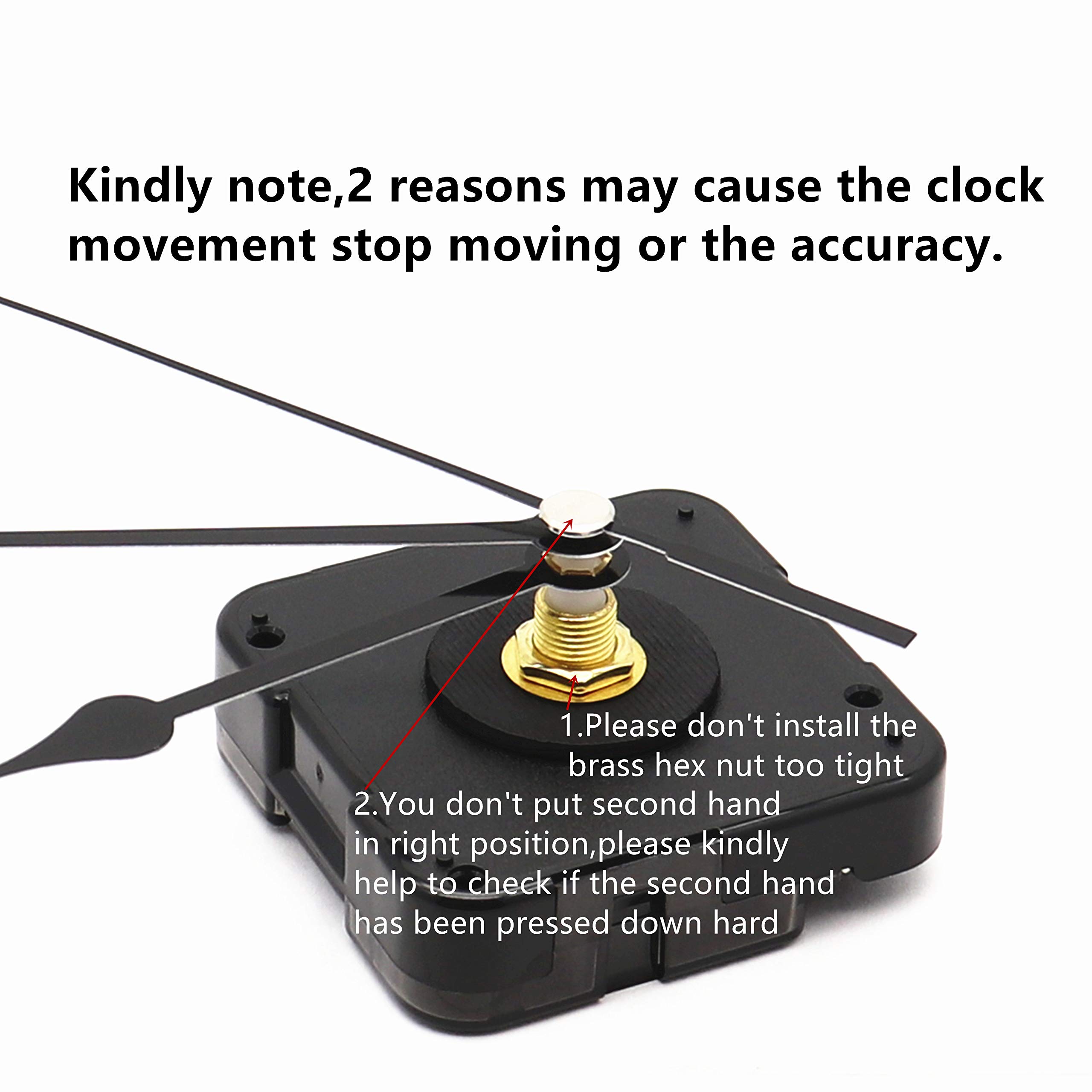 TIKROUND Youngtown 12888 Movement for Clock Repair Replacement 16mm(41/64 inch) Shaft Length 8mm (5/16 inch) Thread Length.