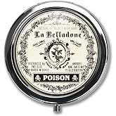 GYUTAE PARK Poison Pill Box Case Pillbox Holder Trinket Stash Box Arsenic Vintage Style Medicine Vitamin Pill Organizer Case Black 1 Count (Pack of 1)