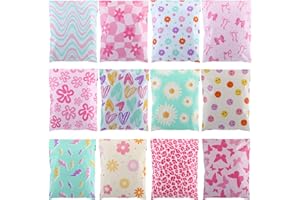 Pasimy 120 Pcs Macaron Poly Mailers Colorful Waterproof Strong Adhesive Packaging Bags Single Layer Large Sweet Mailing Envelope Bulk Cute Envelopes for Small Business Clothing Makeup Snack Gift Items