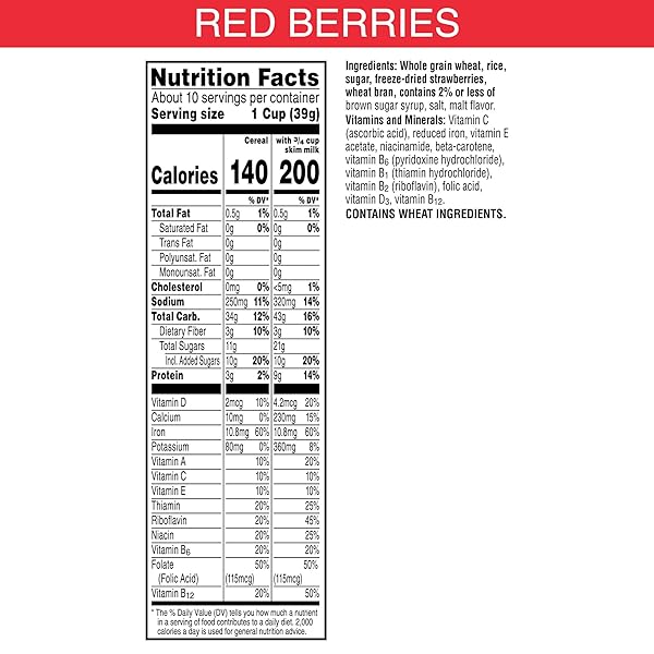 KELLOGG’S SPECIAL K RED BERRIES BREAKFAST CEREAL, GOOD SOURCE OF FIBER, LARGE SIZE, 14.7 OZ
