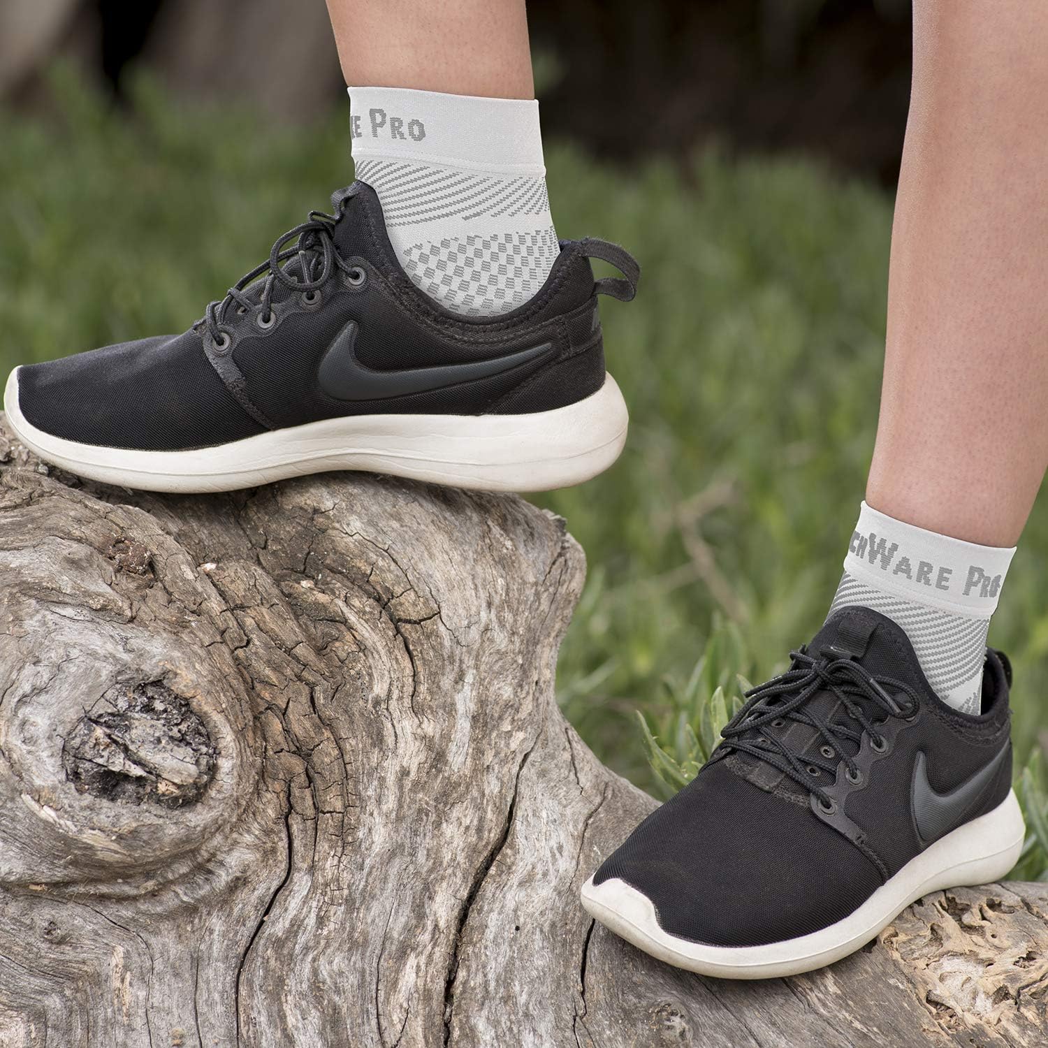 TechWare Pro Ankle Brace Compression Sleeve - Relieves Achilles Tendonitis, Joint Pain. Plantar Fasciitis Sock with Foot Arch Support Reduces Swelling & Heel Spur Pain. Injury Recovery for Sports : Sports & Outdoors