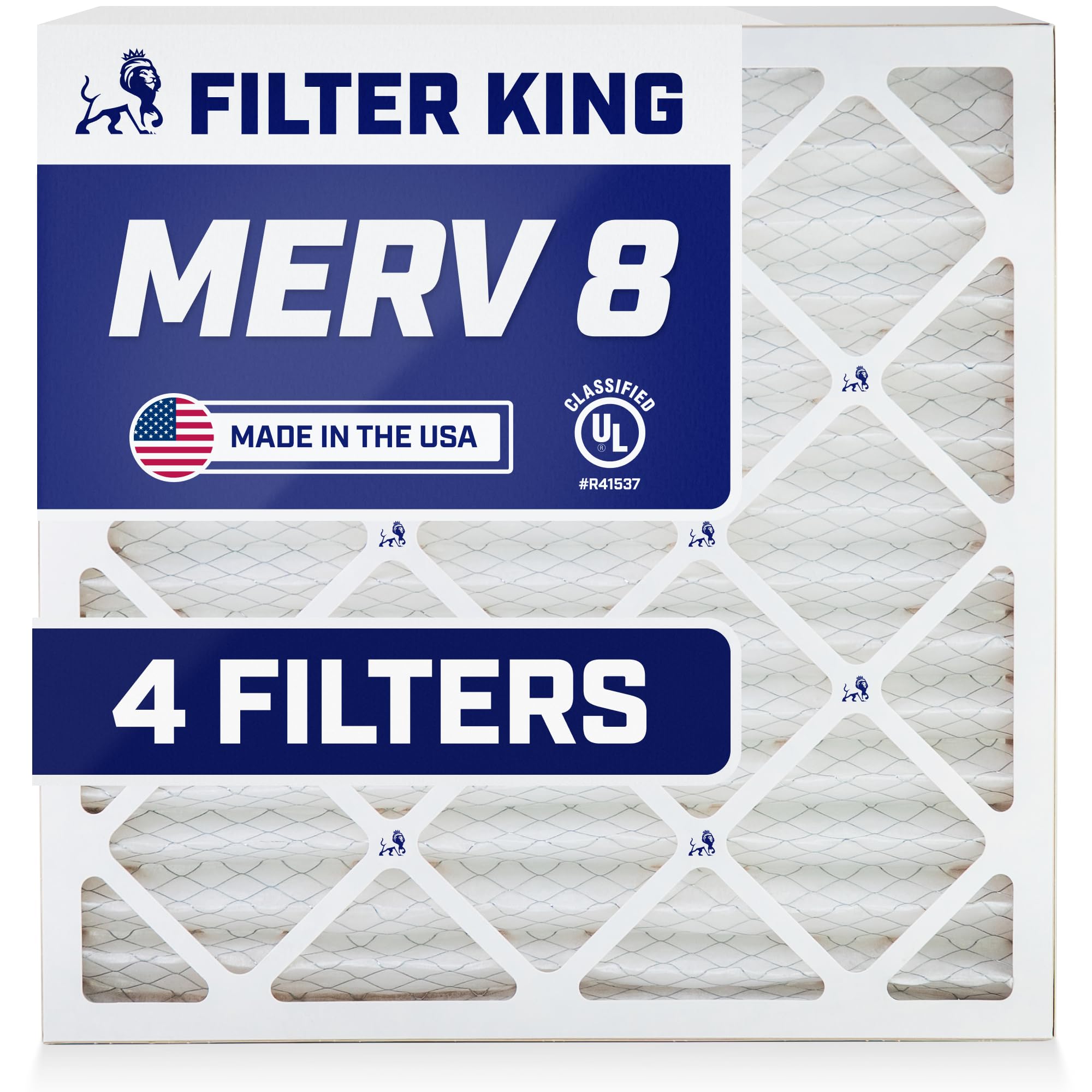 Filter King 9.5x29.5x1 Air Filter | 4-PACK | MERV 8 HVAC Pleated A/C Furnace Filters | MADE IN USA | Actual Size: 9.5 x 29.5 x .75" Image