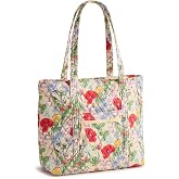 Vera Bradley Women's Premium Cotton Original Vera Tote Bag &ndash; Quilted Shoulder Purse