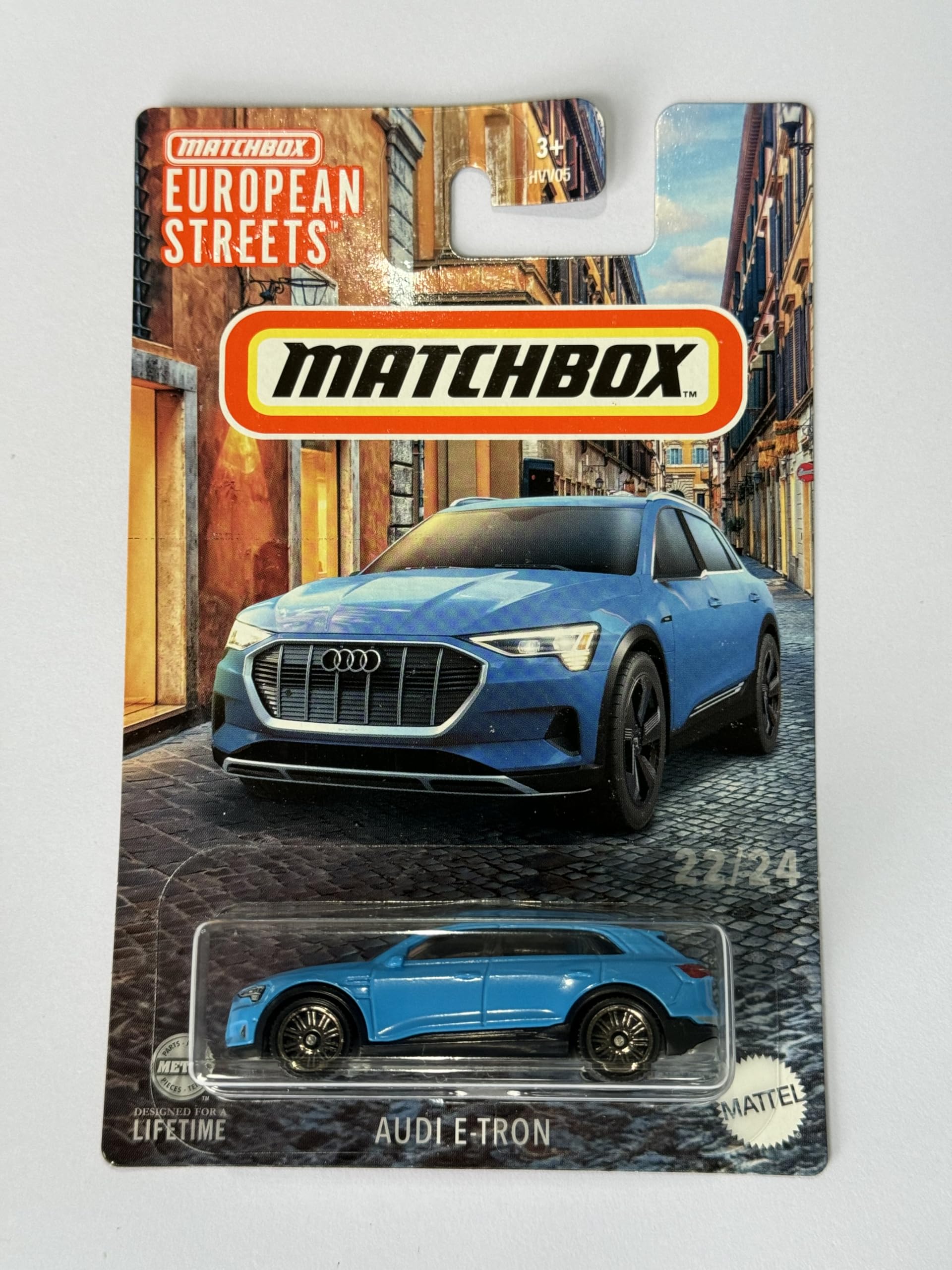 2024 Matchbox European Streets Audi E-Tron Blue 22/24 (Long Card) HVV45