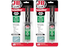 J-B Weld InstantWeld 2 Pack - Clear, 2 Minute Set Epoxy Adhesive, Static Mixer No Mess Application - 14ml
