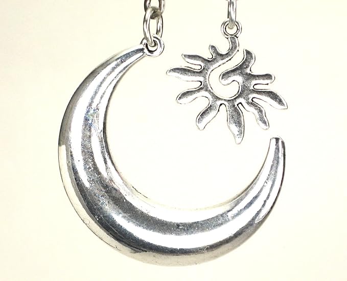 2 Piece Silver Moroccan Moon And Sun Ceiling Fan Pulls Set