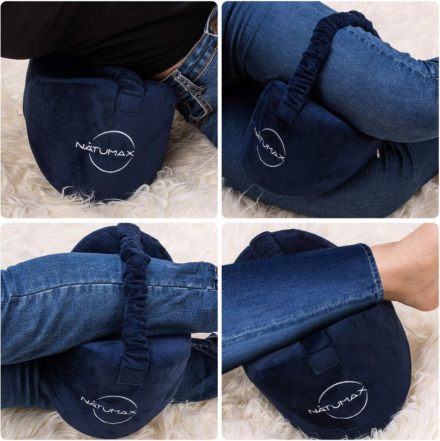 NATUMAX Knee Pillow for Side Sleepers - Sciatica Pain Relief - Back Pain, Leg Pain, Pregnancy, Hip and Joint Pain Memory Foam Leg Pillow + Free Sleep Mask and Ear Plugs: Home & Kitchen