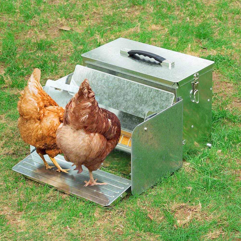 Yescom 12l Automatic Chicken Feeder Portable With Lock Rat Proof