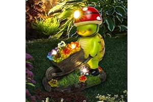 SunGlee Solar Light Turtle Outdoor Garden, Turtle Solar Light for Outdoors Yard Patio Decor 4 LED Sun Powered Outsides Turtles Decor Light Up Garden Statue Gardening Gift for Women Mother Decoration