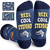 Dark Blue Reel Cool Socks - Funny Gifts for Godfather Step Dad Son in Law Cousin